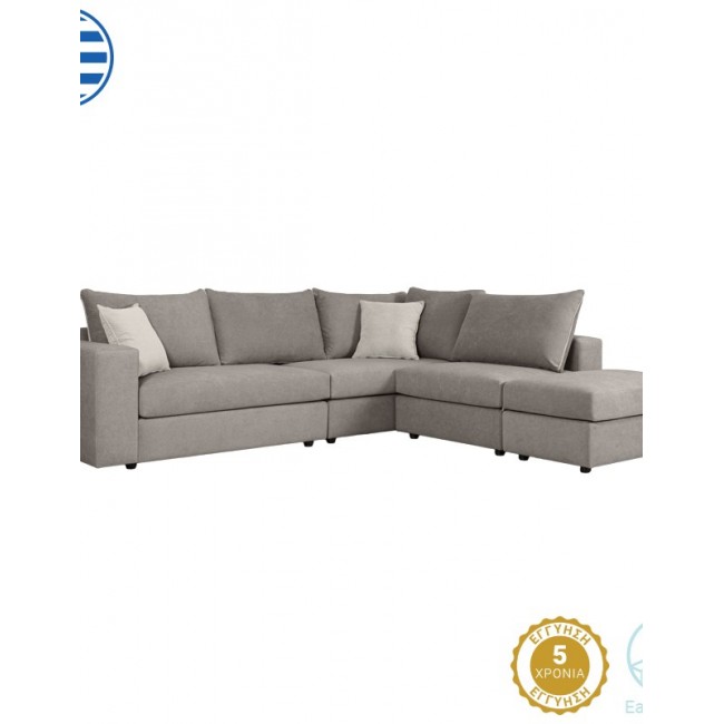 Πολυμορφικός-αναστρέψιμος καναπές "LONDON" από ύφασμα σε χρώμα γκρι 296x246x95