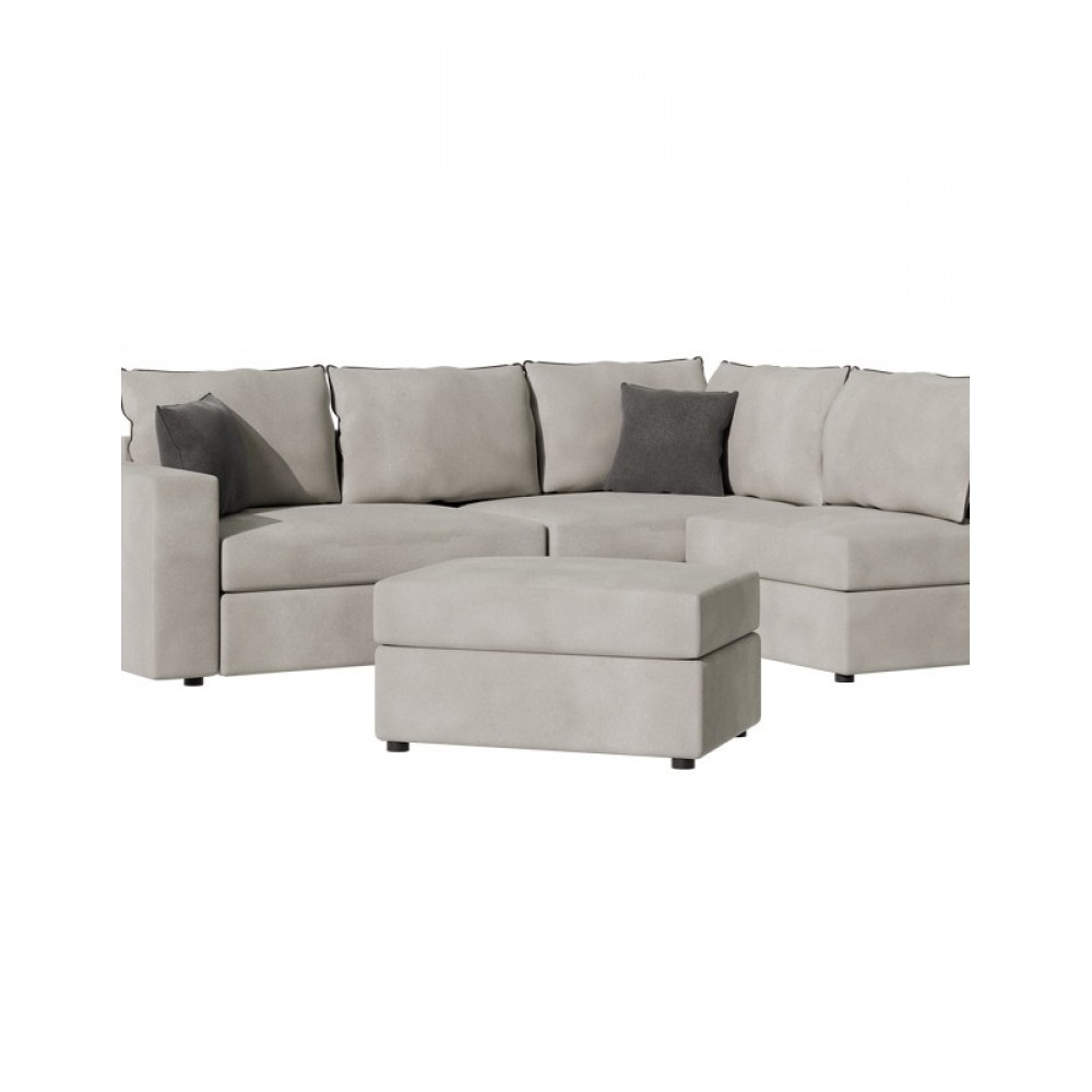 Πολυμορφικός-αναστρέψιμος καναπές "LONDON" από ύφασμα σε χρώμα ανοιχτό γκρι 296x246x95