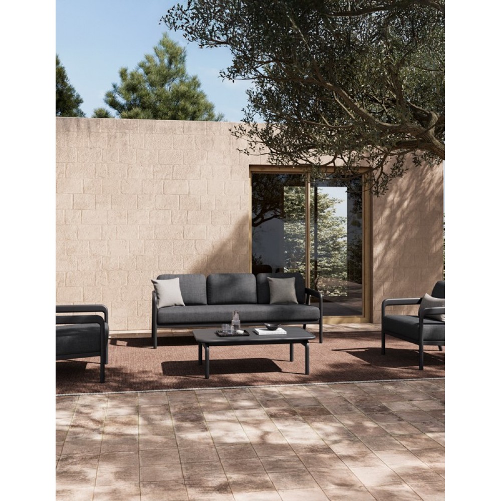 Σαλόνι εξωτερικού χώρου "MARLENA" 4τμχ από αλουμίνιο-ύφασμα σε χρώμα ανθρακί