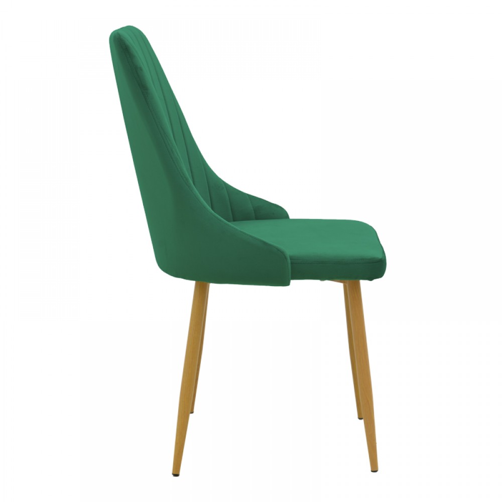 Καρέκλα "AZORI" από βελούδο σε χρώμα κυπαρισσί 49x55x85