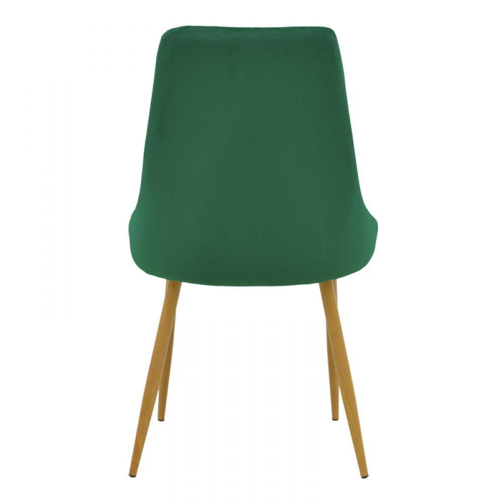Καρέκλα "AZORI" από βελούδο σε χρώμα κυπαρισσί 49x55x85