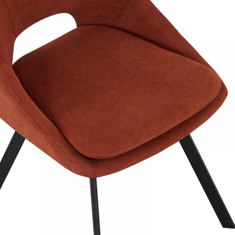Καρέκλα "INITIATE" από ύφασμα σε χρώμα terracotta 48x57x85