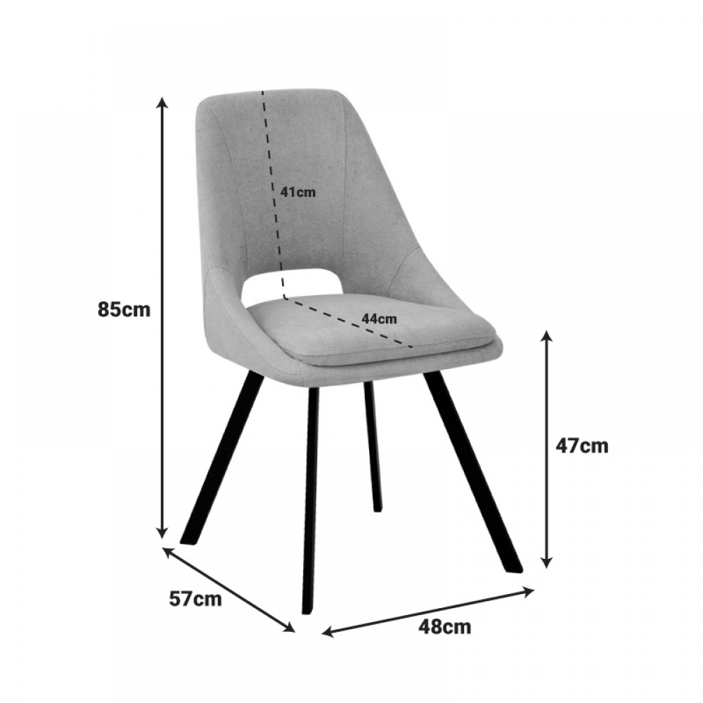 Καρέκλα "INITIATE" από ύφασμα σε χρώμα terracotta 48x57x85