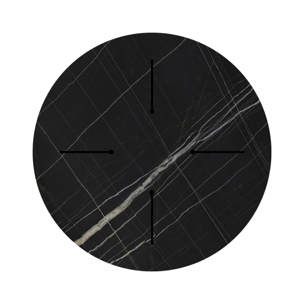 Επιφάνεια τραπεζιού "RELIAN" από HPL σε χρώμα μαύρο πάχους 12mm Φ60