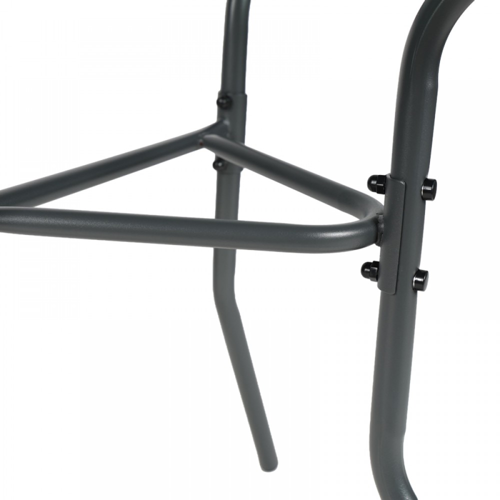 Τραπέζι ημικυκλικό "BION" από γυαλί-μέταλλο σε χρώμα ανθρακί 70x40x65