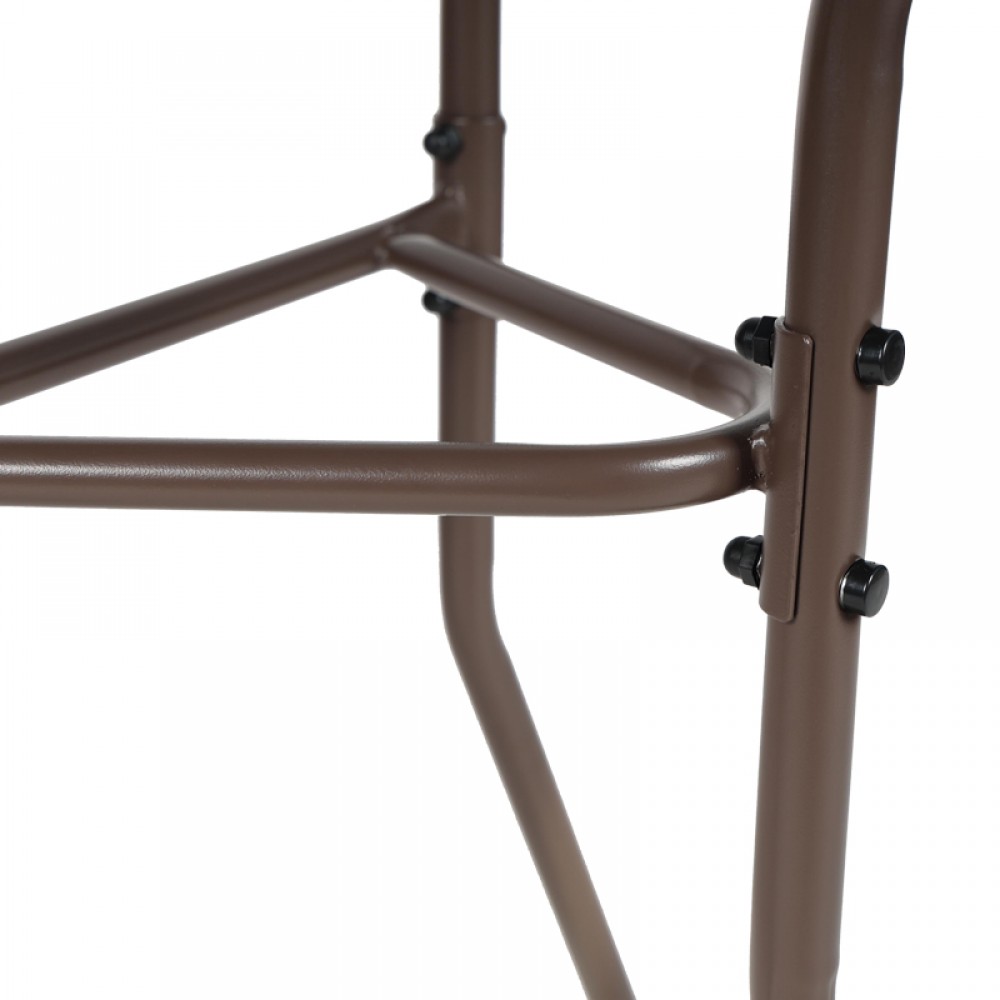 Τραπέζι ημικυκλικό "BION" από γυαλί-μέταλλο σε χρώμα καφέ 70x40x65