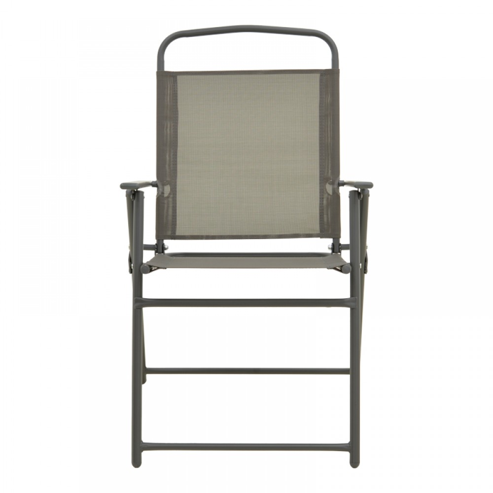 Καρέκλα πτυσσόμενη "VELA" από μέταλλο σε χρώμα ανθρακί 53x58x90