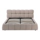 Κρεβάτι "JEBY" με αποθηκευτικό χώρο από ύφασμα σε χρώμα μπεζ 160x200