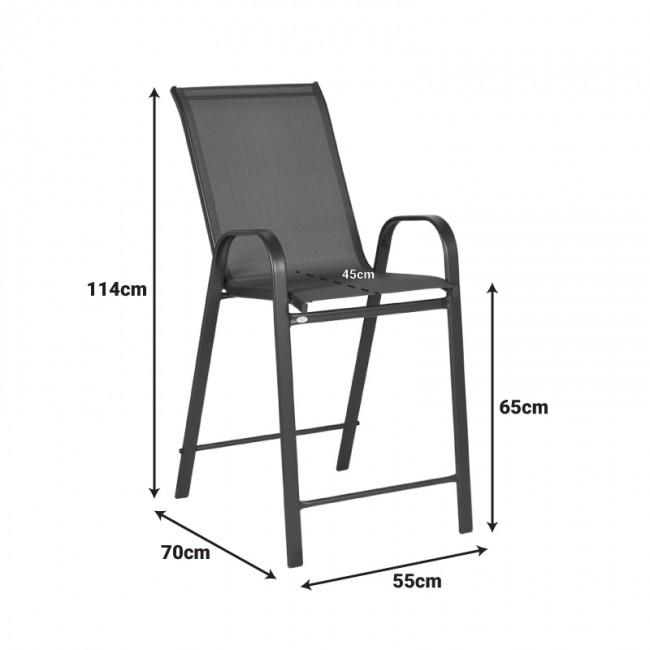 Σκαμπό μπαρ "CALAN" μεσαίου ύψους από μέταλλο σε χρώμα καφέ 55x70x114