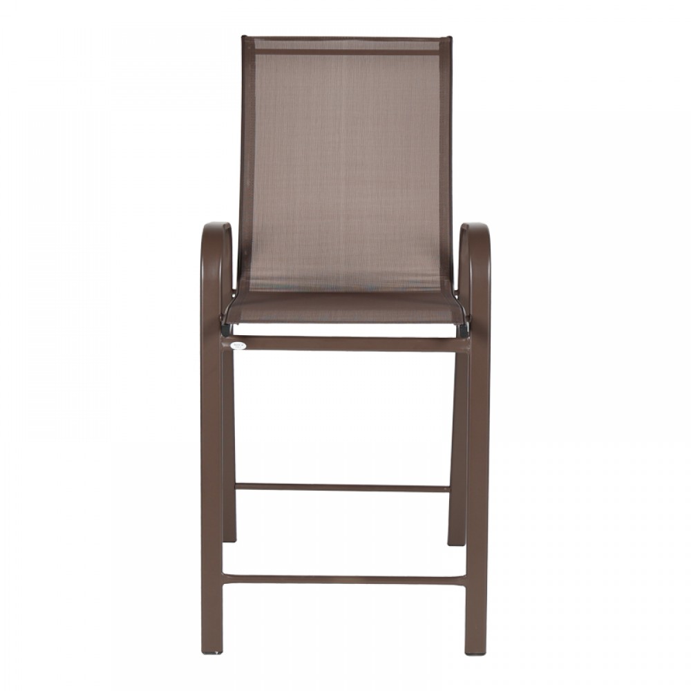 Σκαμπό μπαρ "CALAN" μεσαίου ύψους από μέταλλο σε χρώμα καφέ 55x70x114