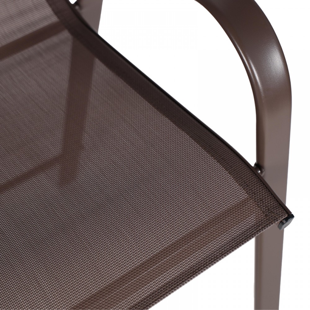 Σκαμπό μπαρ "CALAN" μεσαίου ύψους από μέταλλο σε χρώμα καφέ 55x70x114