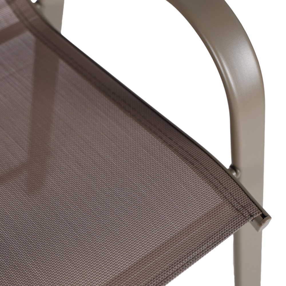 Σκαμπό μπαρ "CALAN" μεσαίου ύψους από μέταλλο σε χρώμα ανοιχτό καφέ 55x70x114