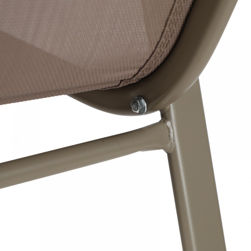 Σκαμπό μπαρ "CALAN" μεσαίου ύψους από μέταλλο σε χρώμα ανοιχτό καφέ 55x70x114