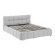 Κρεβάτι "JEBY" με αποθηκευτικό χώρο από ύφασμα σε χρώμα γκρι 160x200