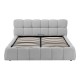 Κρεβάτι "JEBY" με αποθηκευτικό χώρο από ύφασμα σε χρώμα γκρι 160x200