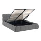 Κρεβάτι "JEBY" με αποθηκευτικό χώρο από ύφασμα σε χρώμα ανθρακί 160x200