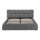 Κρεβάτι "JEBY" με αποθηκευτικό χώρο από ύφασμα σε χρώμα ανθρακί 160x200