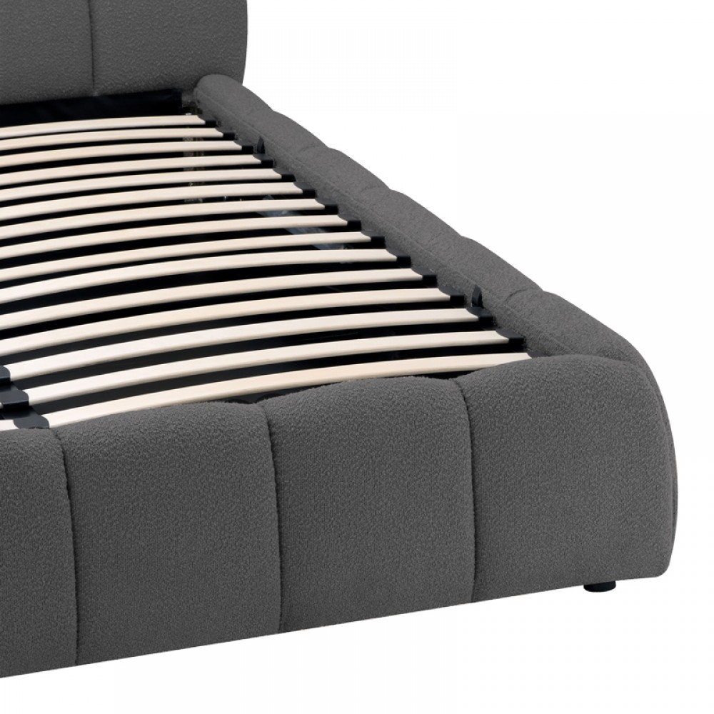 Κρεβάτι "JEBY" με αποθηκευτικό χώρο από ύφασμα σε χρώμα ανθρακί 160x200