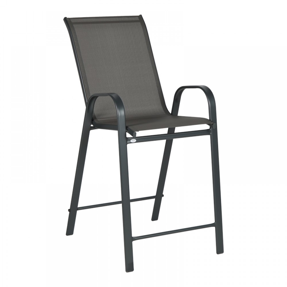 Σκαμπό μπαρ "CALAN" μεσαίου ύψους από μέταλλο σε χρώμα ανθρακί 55x70x114