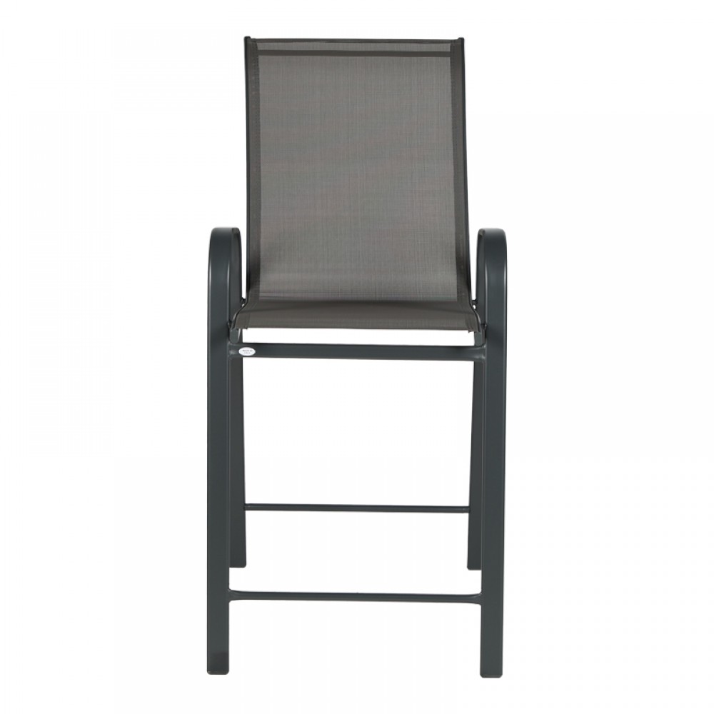 Σκαμπό μπαρ "CALAN" μεσαίου ύψους από μέταλλο σε χρώμα ανθρακί 55x70x114