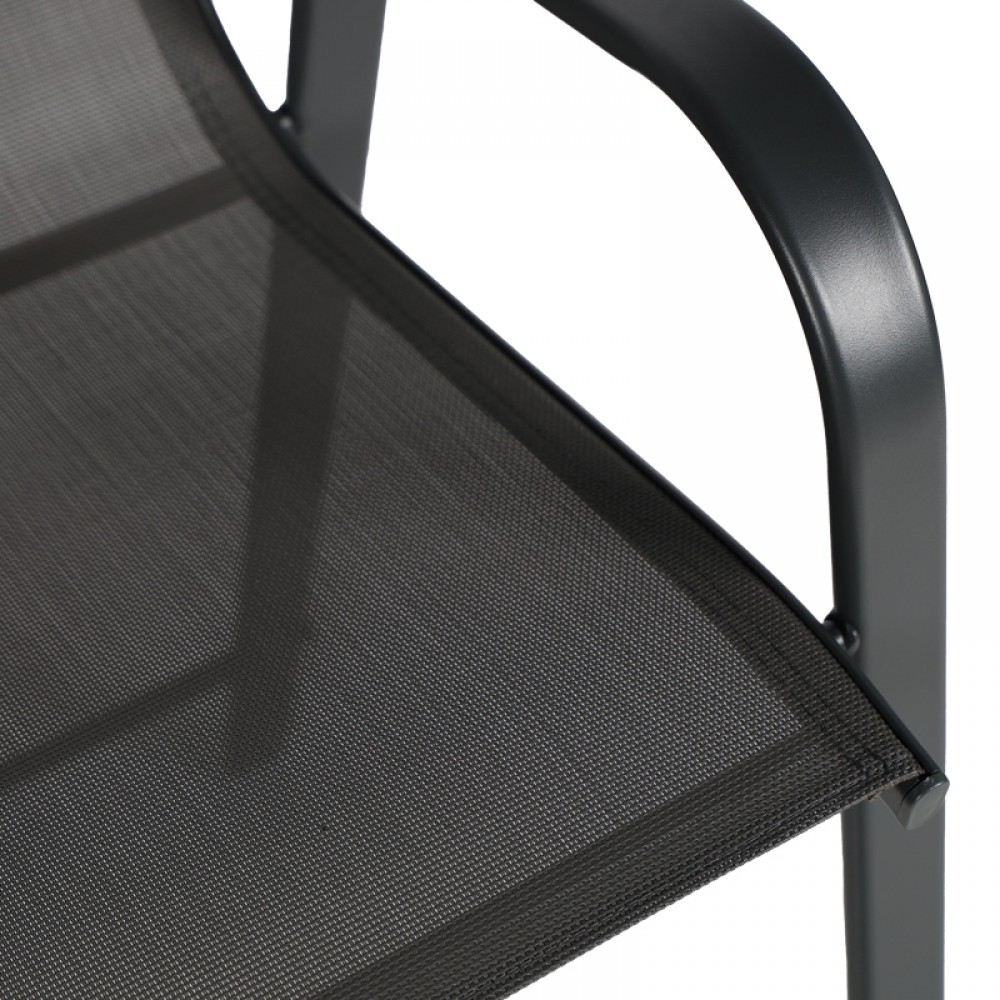 Σκαμπό μπαρ "CALAN" μεσαίου ύψους από μέταλλο σε χρώμα ανθρακί 55x70x114