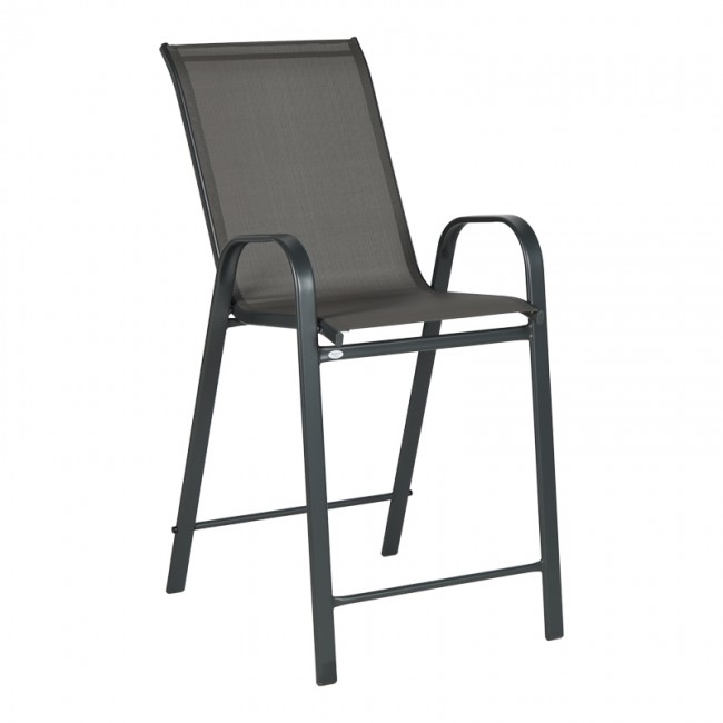 Σκαμπό μπαρ "CALAN" μεσαίου ύψους από μέταλλο σε χρώμα ανθρακί 55x70x114