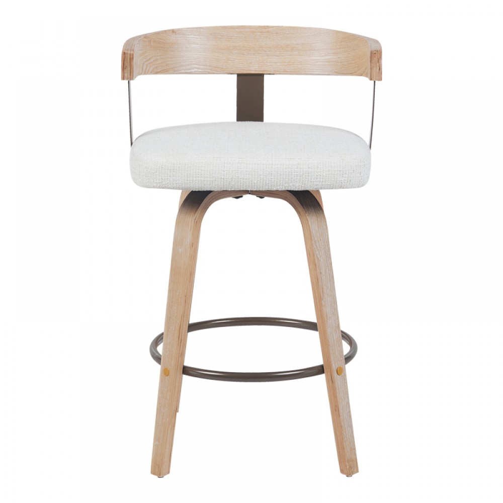 Σκαμπό μπαρ "ANESY" από μέταλλο-ξύλο σε χρώμα μπεζ 54x52x98