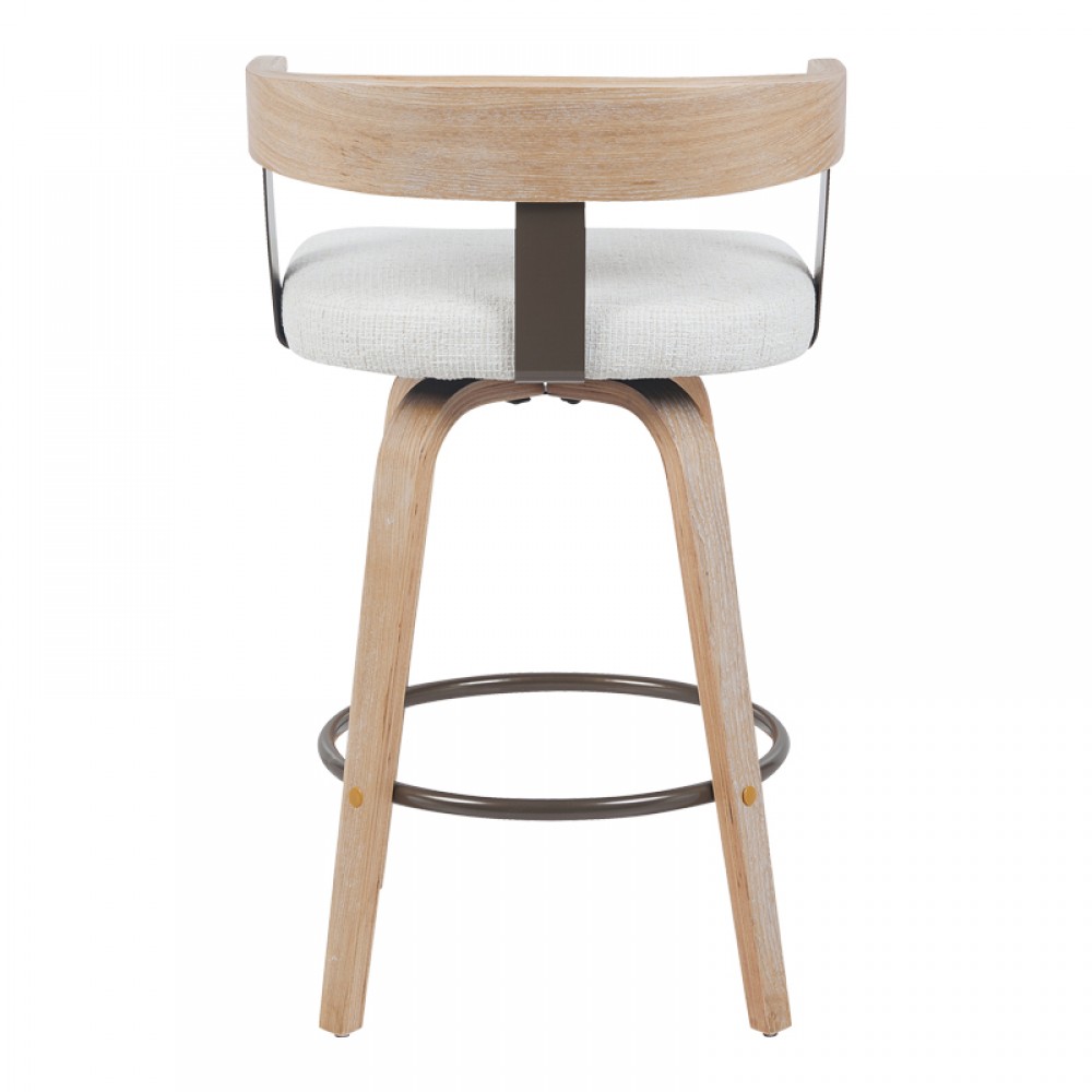 Σκαμπό μπαρ "ANESY" από μέταλλο-ξύλο σε χρώμα μπεζ 54x52x98