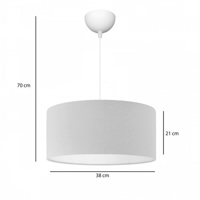 Φωτιστικό οροφής "PWL-1091" μονόφωτο Ε27 σε χρώμα ανοιχτό γκρι Φ38x21