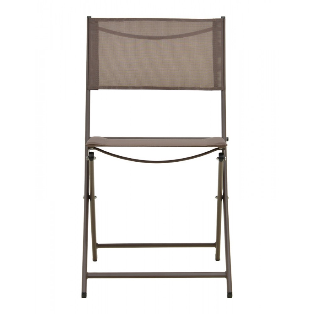 Καρέκλα "JEVE" πτυσσόμενη απο μέταλλο/textilene σε σαμπανιζέ χρώμα 46x51x81