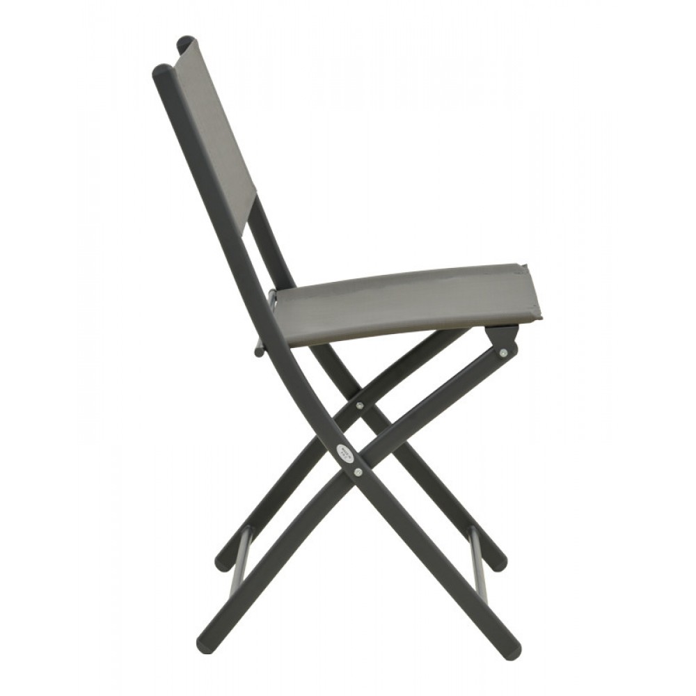 Καρέκλα "JEVE" πτυσσόμενη απο μέταλλο/textilene σε ανθρακί χρώμα 46x51x81