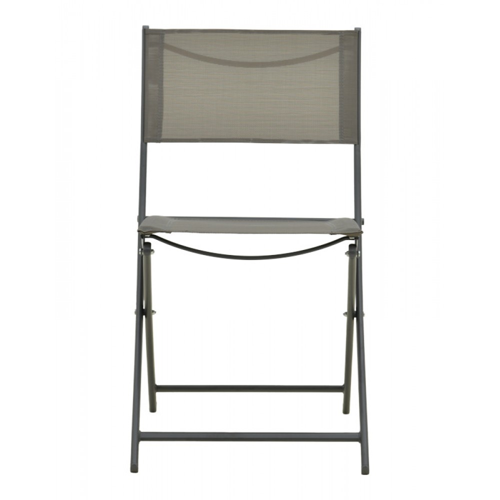 Καρέκλα "JEVE" πτυσσόμενη απο μέταλλο/textilene σε ανθρακί χρώμα 46x51x81