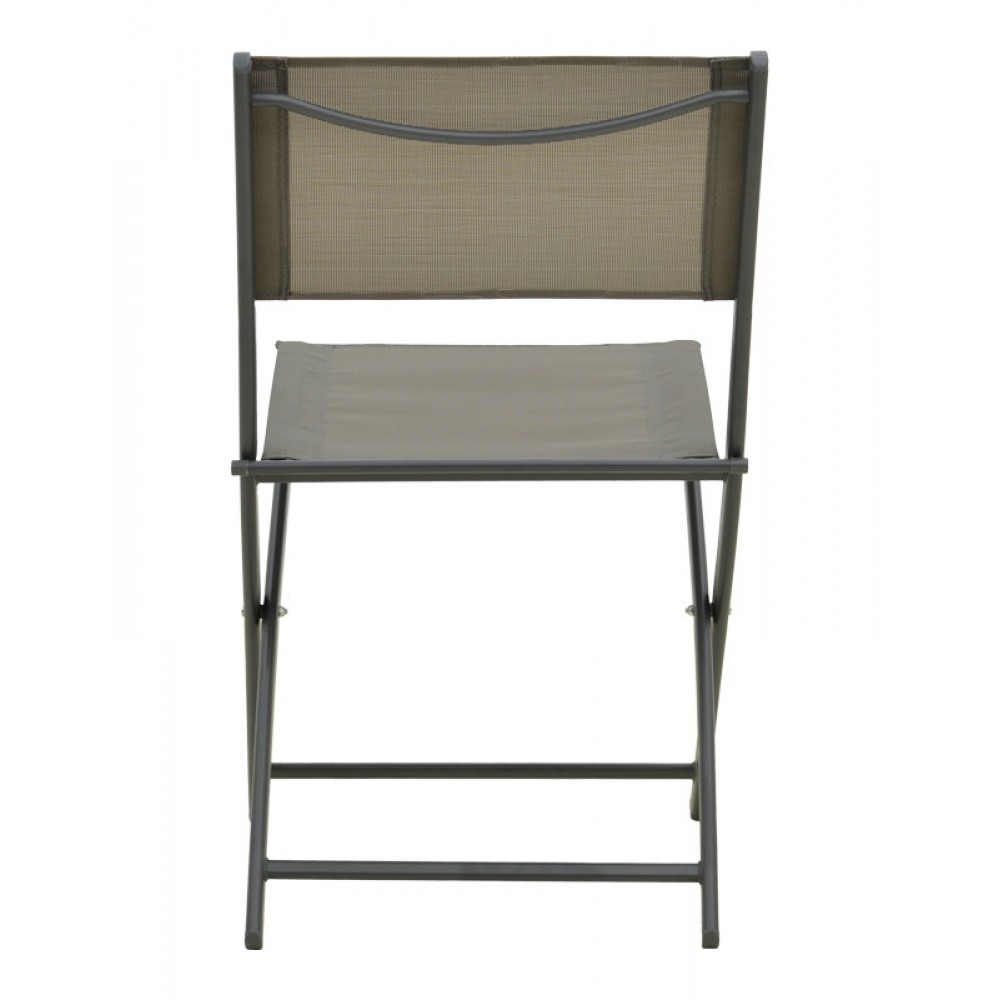 Καρέκλα "JEVE" πτυσσόμενη απο μέταλλο/textilene σε ανθρακί χρώμα 46x51x81