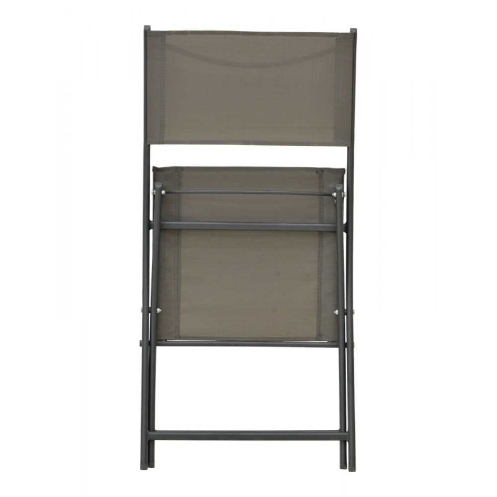 Καρέκλα "JEVE" πτυσσόμενη απο μέταλλο/textilene σε ανθρακί χρώμα 46x51x81