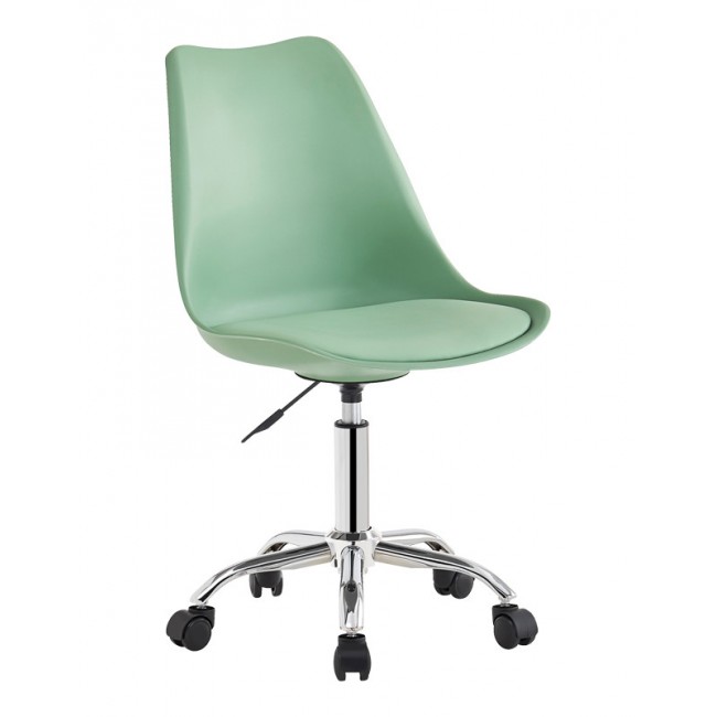 Καρέκλα γραφείου "GASTON II" απο μέταλλο/PP-PU σε χρώμα μέντα 48x57x77/90
