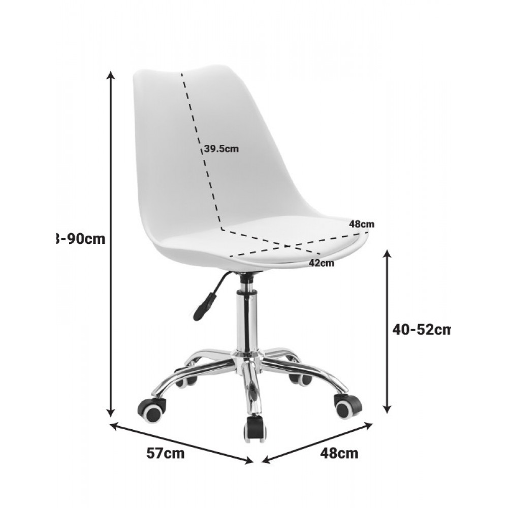 Καρέκλα γραφείου "GASTON II" απο μέταλλο/PP-PU σε χρώμα μέντα 48x57x77/90