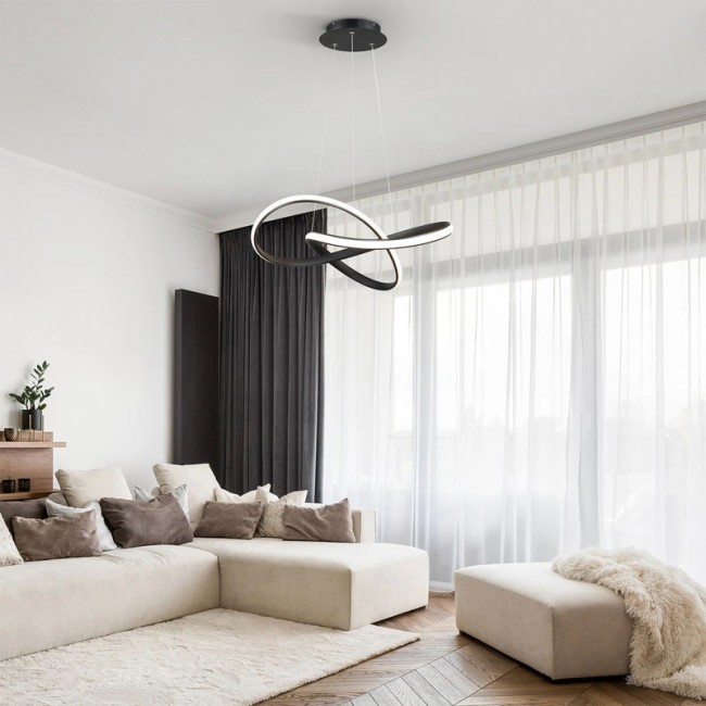 Φωτιστικό oροφής "ARTISUN" led από μέταλλο σε χρώμα μαύρο Φ56x100