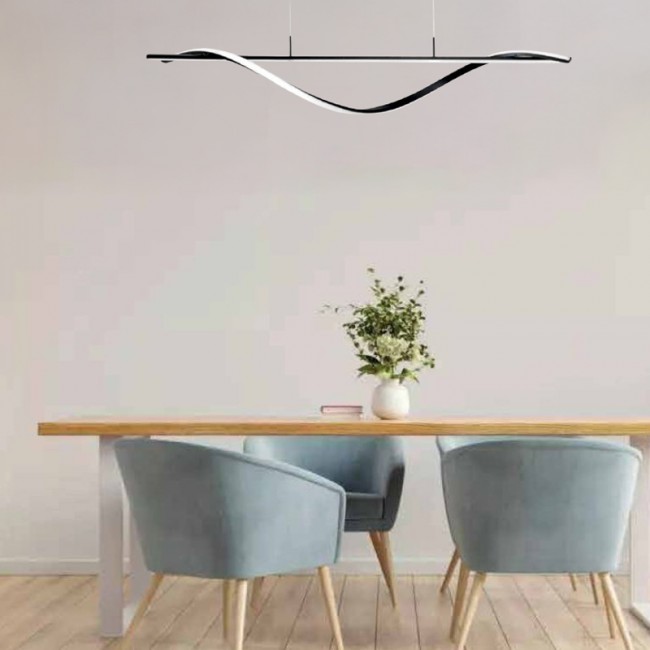 Φωτιστικό οροφής "INFINITY" led από μέταλλο σε χρώμα μαύρο 120x12x150