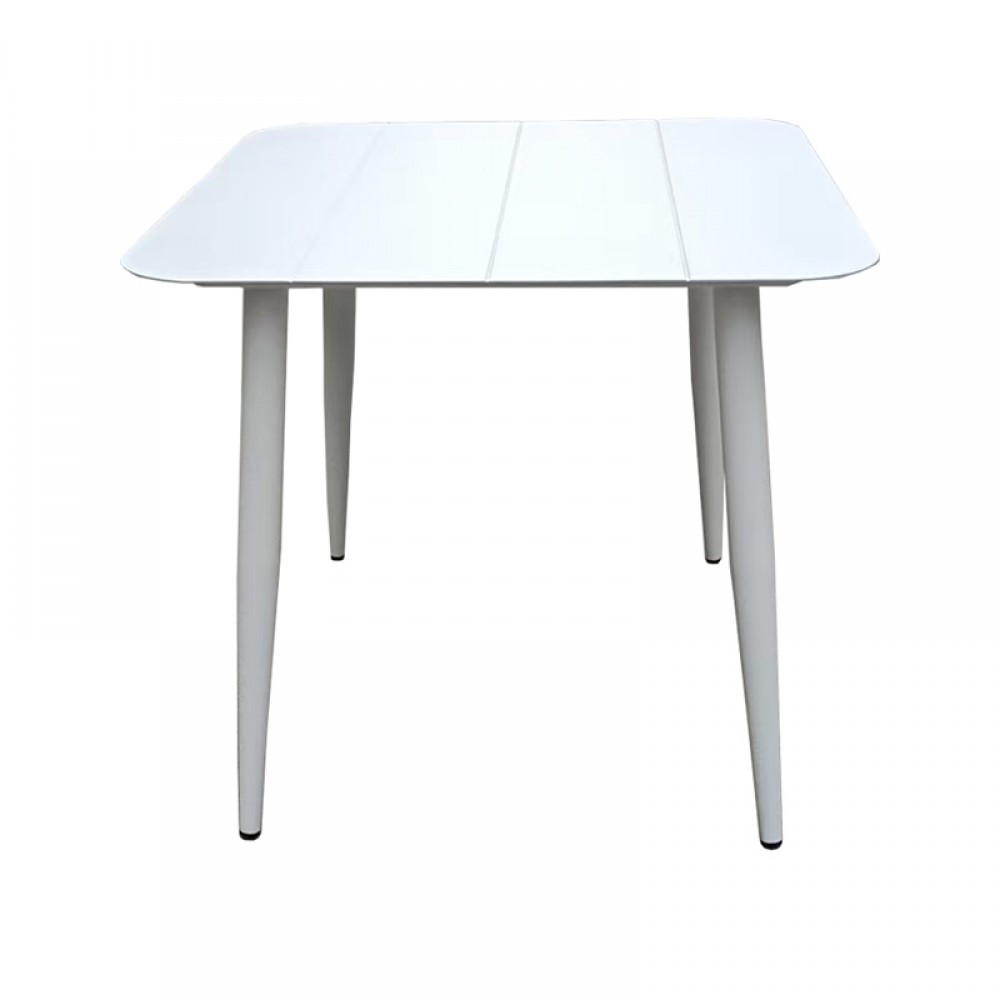 Τραπέζι "VISTA" από αλουμίνιο σε χρώμα λευκό 80x80x72