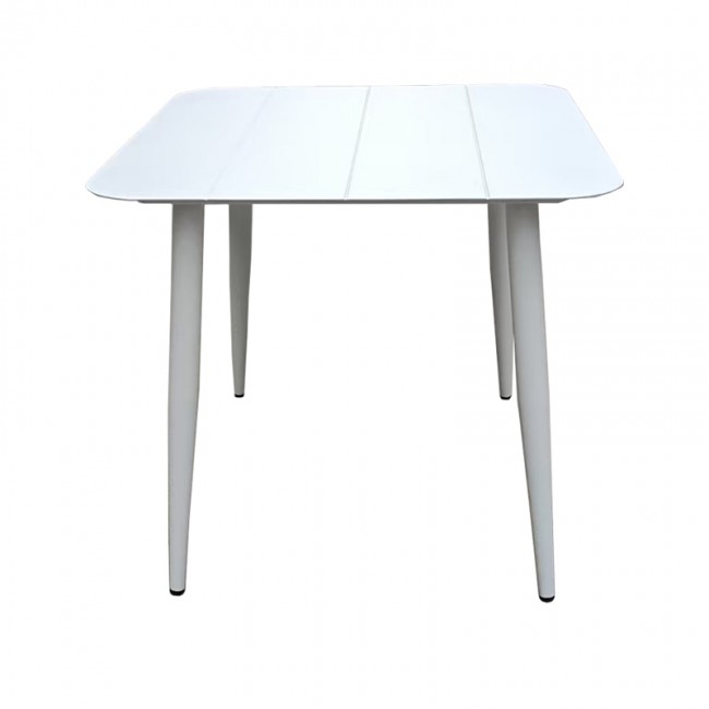 Τραπέζι "VISTA" από αλουμίνιο σε χρώμα λευκό 80x80x72
