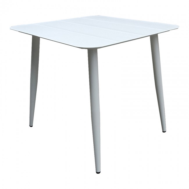 Τραπέζι "VISTA" από αλουμίνιο σε χρώμα λευκό 80x80x72