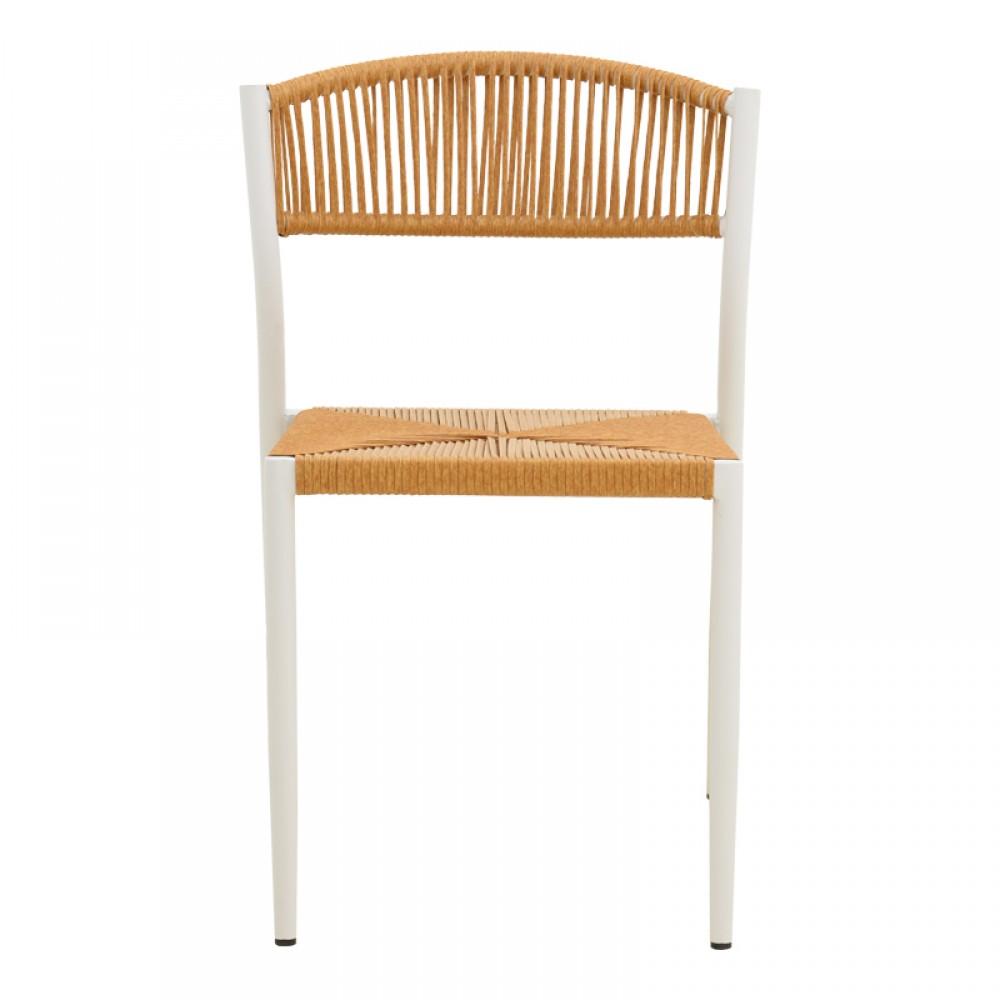 Καρέκλα "CURA" από αλουμίνιο σε χρώμα λευκό/φυσικό 53x59x78