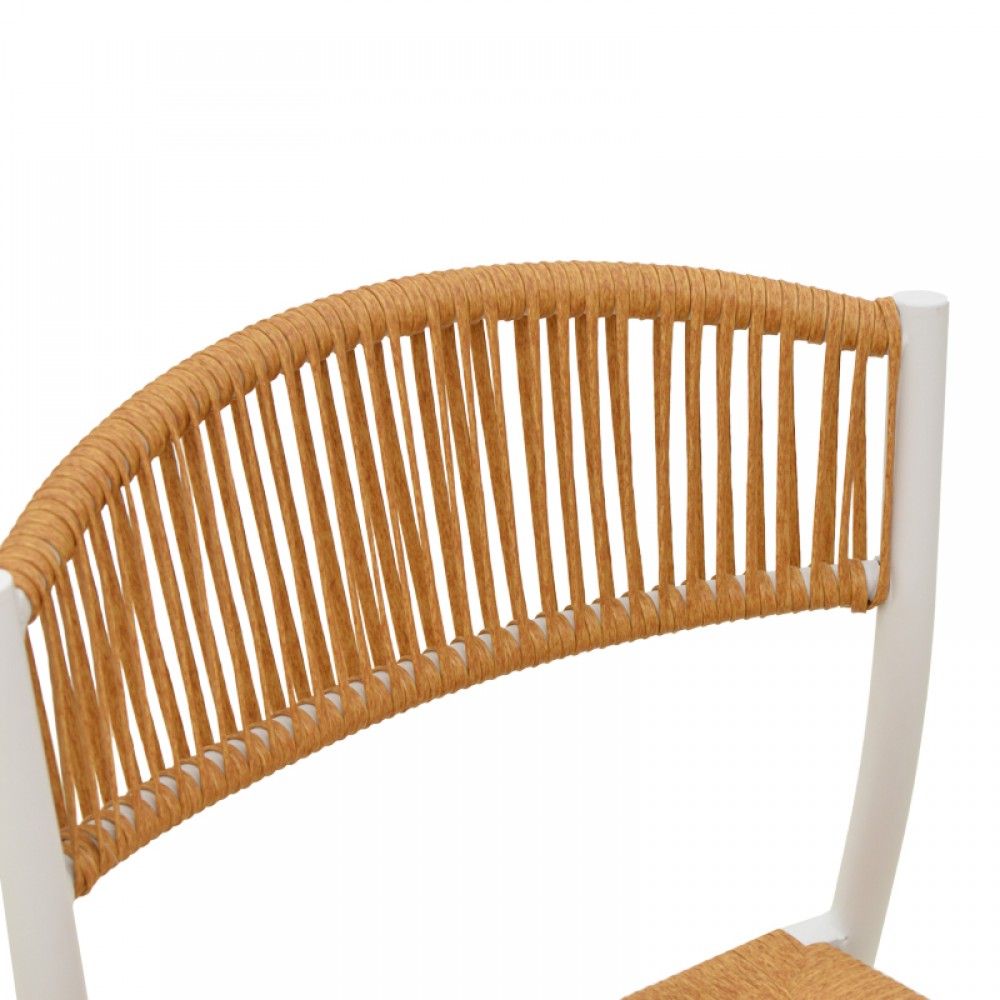 Καρέκλα "CURA" από αλουμίνιο σε χρώμα λευκό/φυσικό 53x59x78