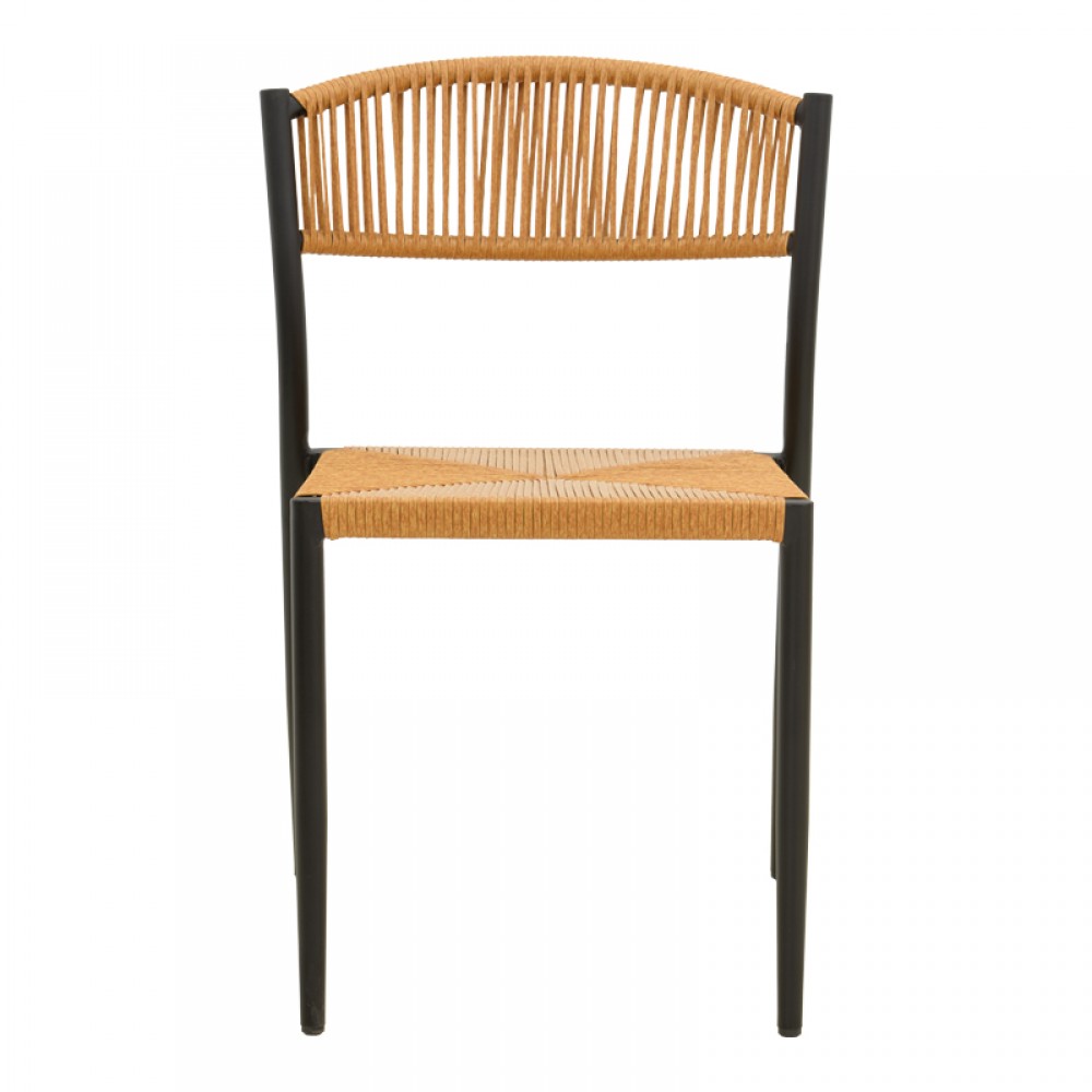 Καρέκλα "CURA" από αλουμίνιο σε χρώμα μαύρο/φυσικό 53x59x78