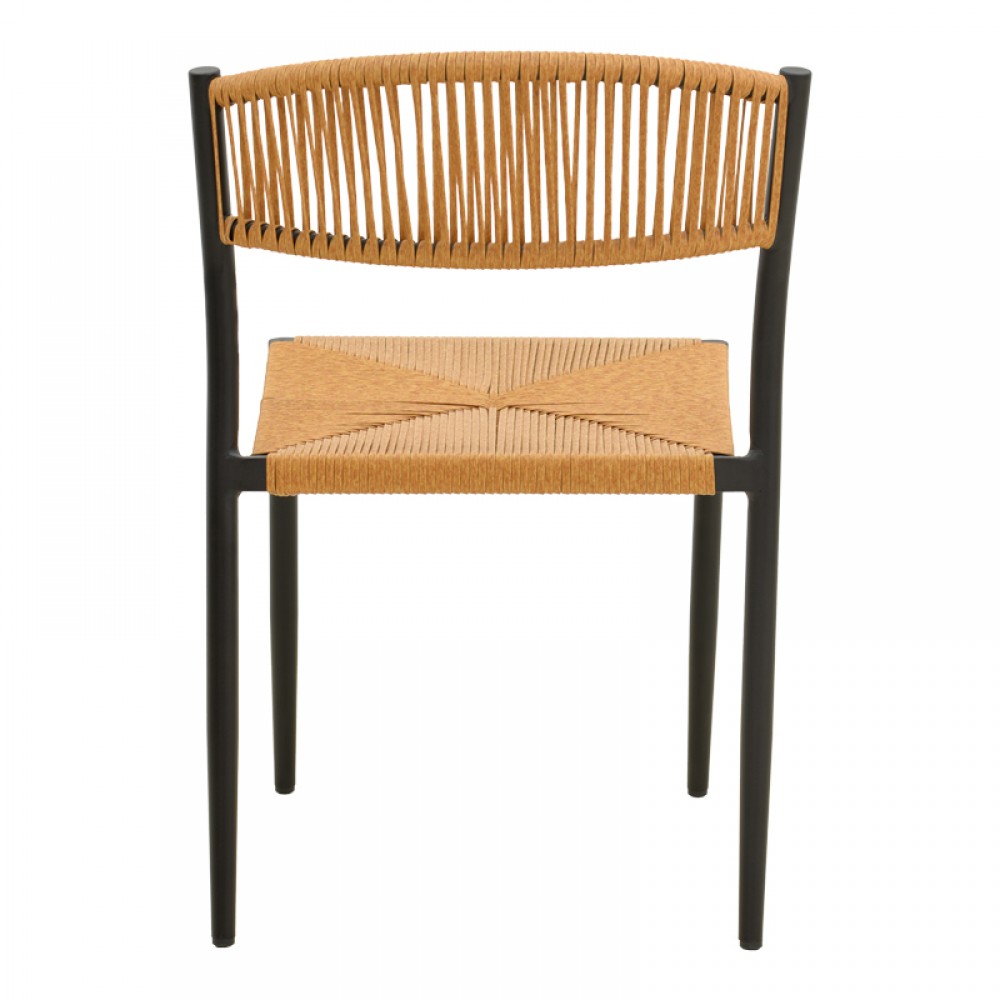 Καρέκλα "CURA" από αλουμίνιο σε χρώμα μαύρο/φυσικό 53x59x78