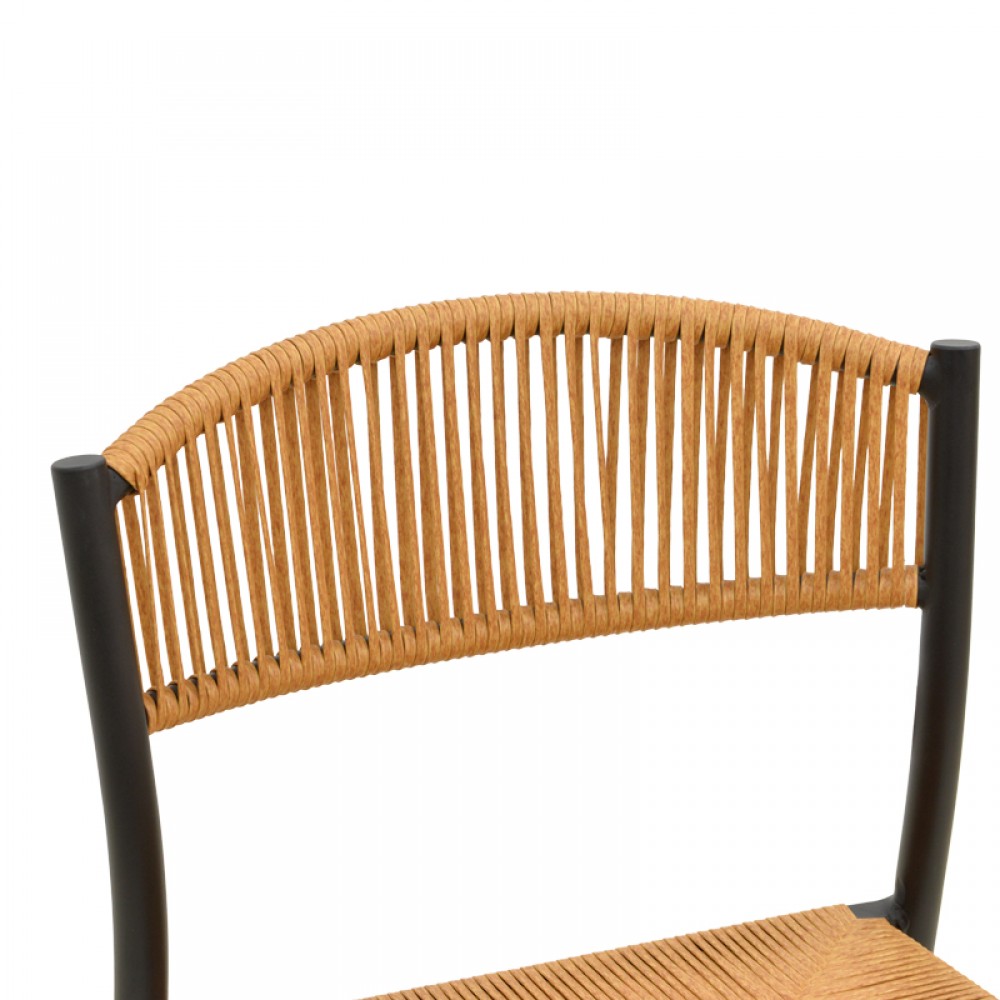 Καρέκλα "CURA" από αλουμίνιο σε χρώμα μαύρο/φυσικό 53x59x78