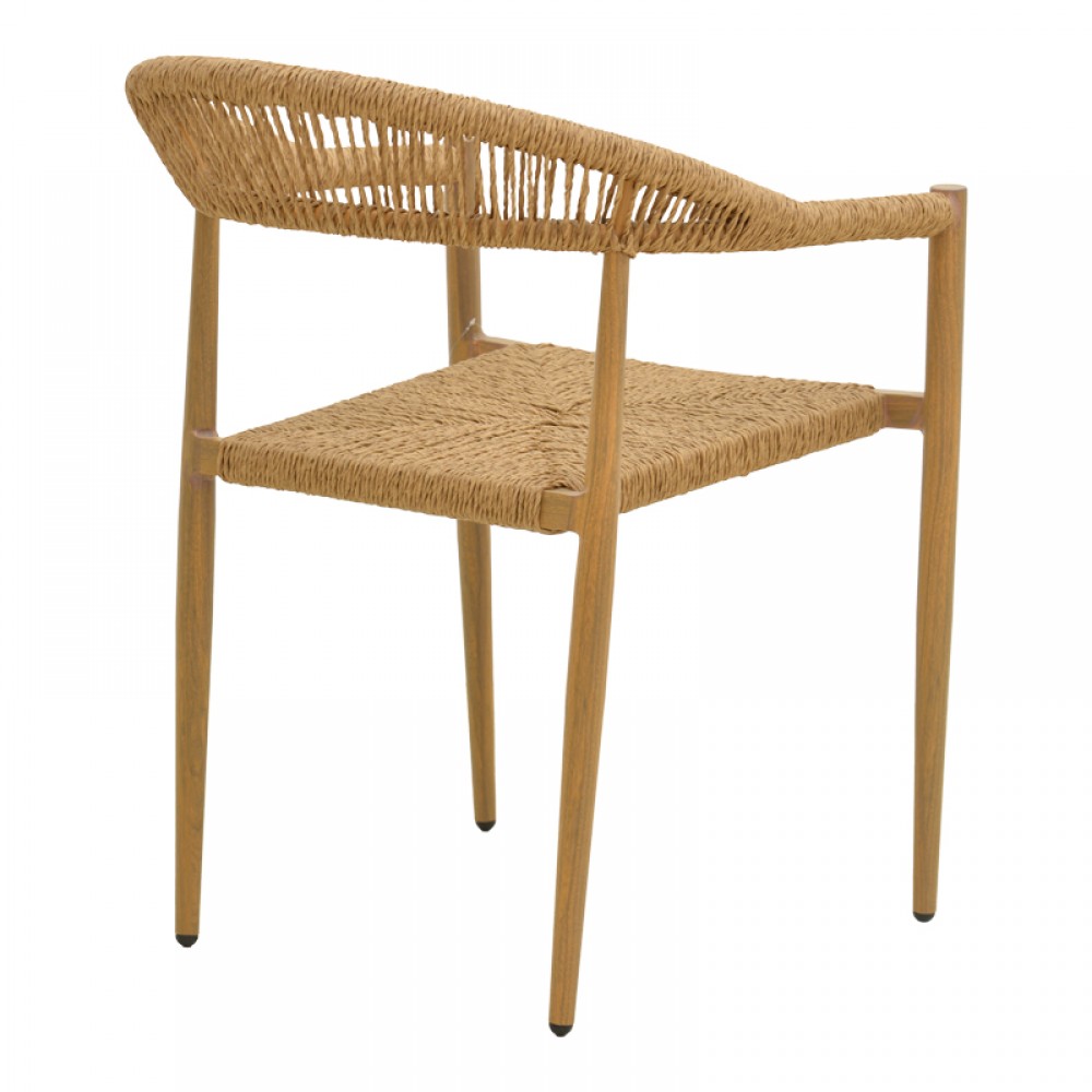 Πολυθρόνα "RAYANA" από αλουμίνιο/σχοινί σε χρώμα φυσικό 56x61,5x77,5