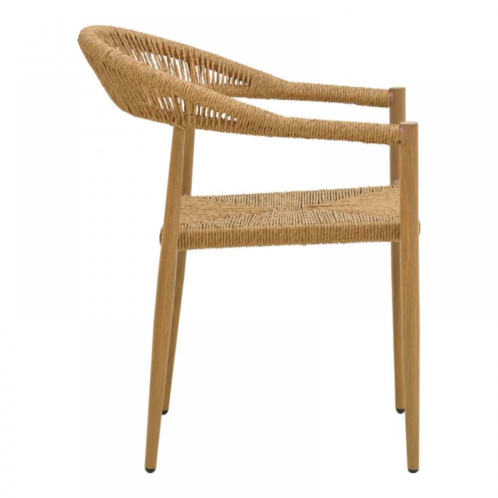 Πολυθρόνα "RAYANA" από αλουμίνιο/σχοινί σε χρώμα φυσικό 56x61,5x77,5