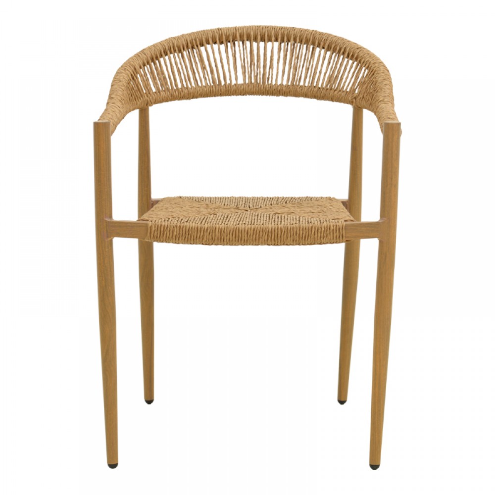 Πολυθρόνα "RAYANA" από αλουμίνιο/σχοινί σε χρώμα φυσικό 56x61,5x77,5