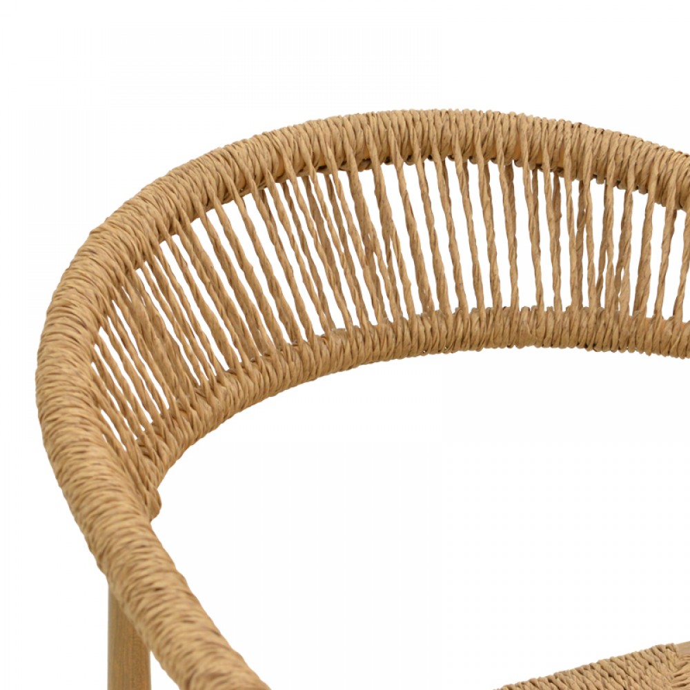 Πολυθρόνα "RAYANA" από αλουμίνιο/σχοινί σε χρώμα φυσικό 56x61,5x77,5